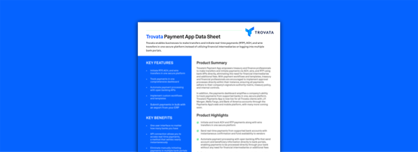 trovata payments app data sheet