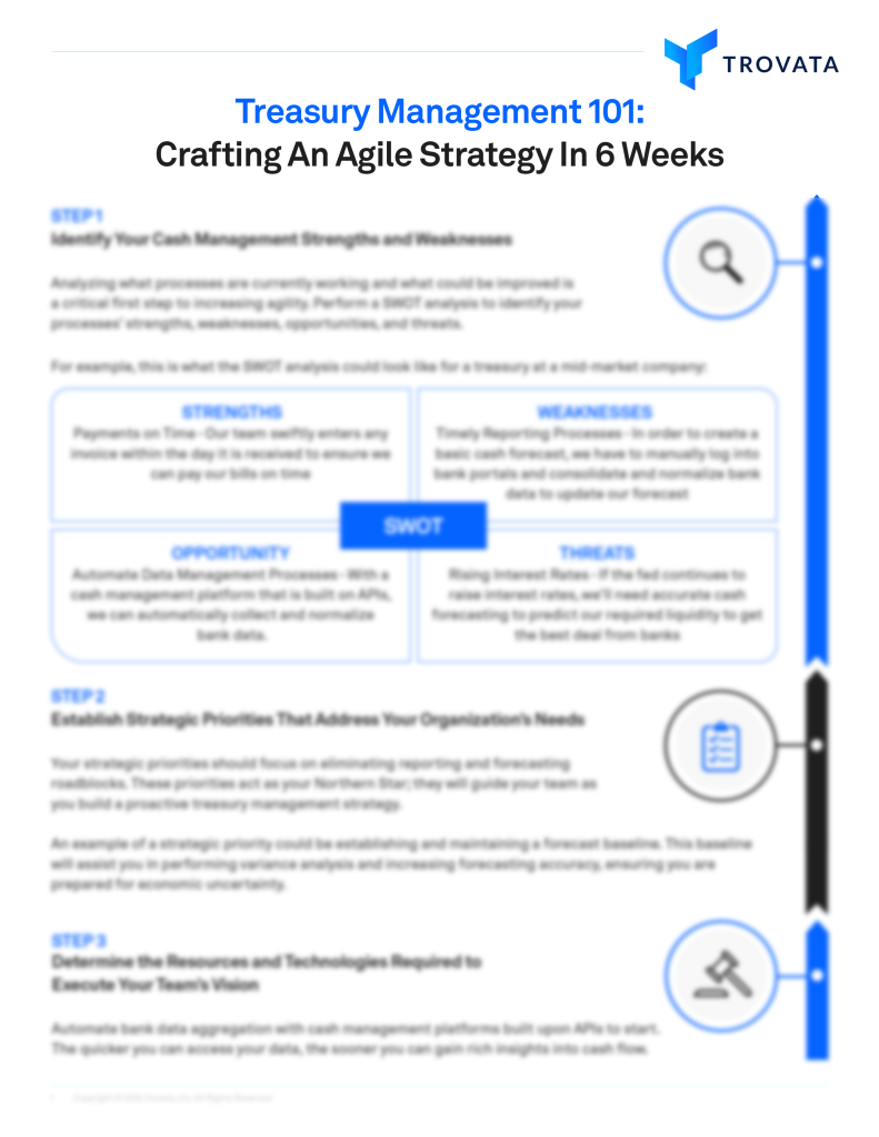 treasury management 101 crafting an agile strategy in 6 weeks